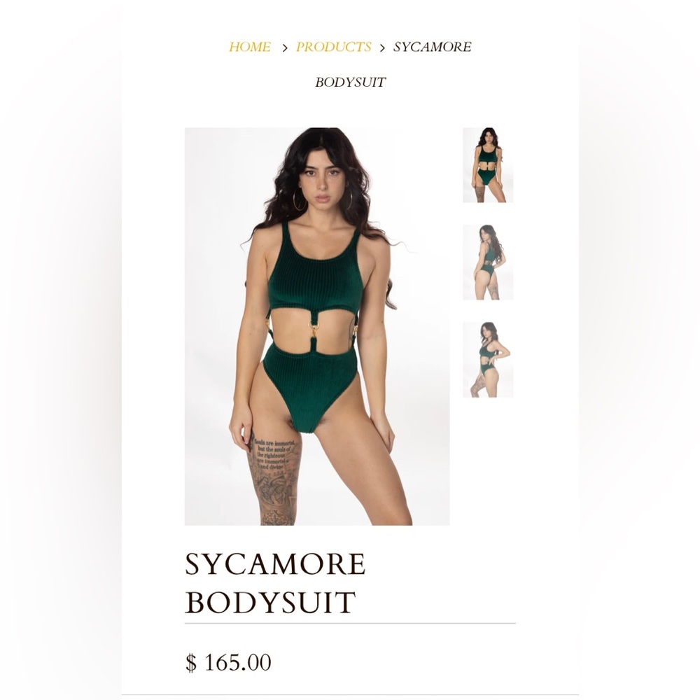 Solstice Intimates velvet body suit